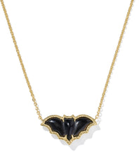 Load image into Gallery viewer, Kendra Scott Bat Gold Short Pendant Necklace in Golden Obsidian
