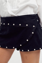 Load image into Gallery viewer, Low Rider Studded Suede Wrap Short in Black
