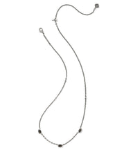 Load image into Gallery viewer, Kendra Scott Mini Elisa Vintage Silver Three Stone Necklace in Golden Obsidian
