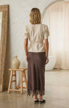 Load image into Gallery viewer, Lacey Midi Skirt in Brown
