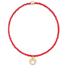 Load image into Gallery viewer, Hope Classic Bracelet - Bright Red - Star Small Gold Disc
