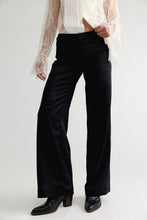 Load image into Gallery viewer, Time Flies Satin Trouser in Black
