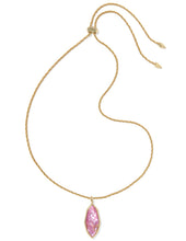 Load image into Gallery viewer, Kendra Scott Ophelia Gold Long Pendant Necklace in Light Mauve Illusion
