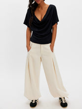 Load image into Gallery viewer, Waterfall Cowl-Neck Top in Black
