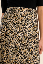 Load image into Gallery viewer, Lenora Satin Midi Skirt in Black
