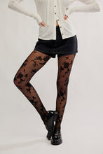 Load image into Gallery viewer, Flocked Floral Tight in Black Combo
