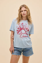 Load image into Gallery viewer, Queen Best Friend Burnout BF Tee in Powder Blue
