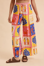 Load image into Gallery viewer, Tropical Print Wide Leg Pant in Hot Pink Multi
