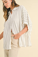Load image into Gallery viewer, Oversized Striped Blouse in Ivory
