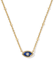 Load image into Gallery viewer, Kendra Scott Mini Eye Gold Short Pendant Necklace in Blue Magnesite
