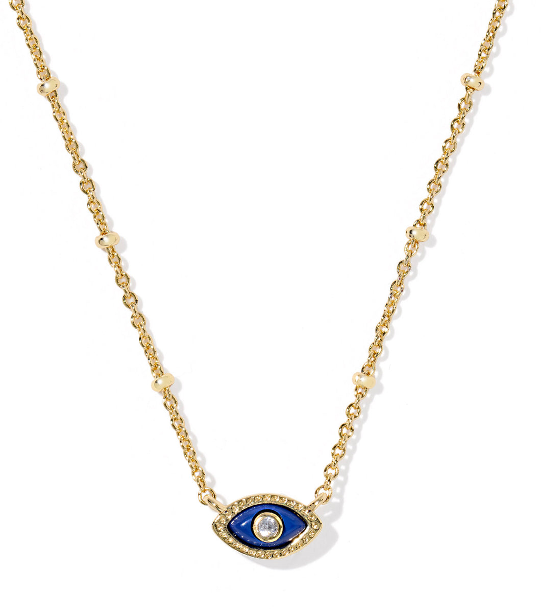 Kendra Scott Mini Eye Gold Short Pendant Necklace in Blue Magnesite