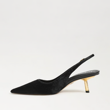 Load image into Gallery viewer, Bianka Gilded Slingback Pump in Black Brahma Hair
