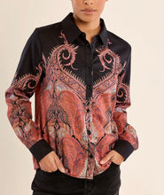 Load image into Gallery viewer, Claudette Button-Up Top in Black Mix
