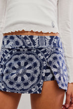 Load image into Gallery viewer, Printed Hot Shot Mini Skort in Bandana Navy Combo
