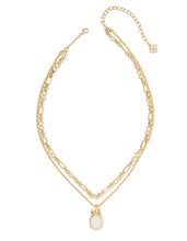 Load image into Gallery viewer, Kendra Scott Daphne Bow Gold Multi Strand Necklace in Ivory Illusion
