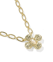 Load image into Gallery viewer, Leanne Short Gold Pendant Necklace in Natural Mother of Pearl
