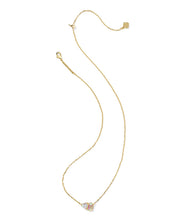 Load image into Gallery viewer, Kendra Scott Tatum Gold Short Pendant Necklace in White CZ Mix
