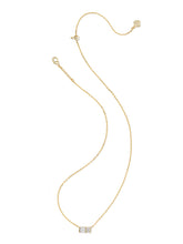 Load image into Gallery viewer, Kendra Scott Jamie Gold Pendant Necklace in White CZ
