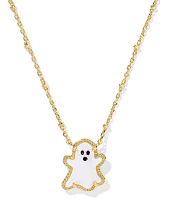Kendra Scott Ghost Gold Short Pendant Necklace in White Mother of Pearl