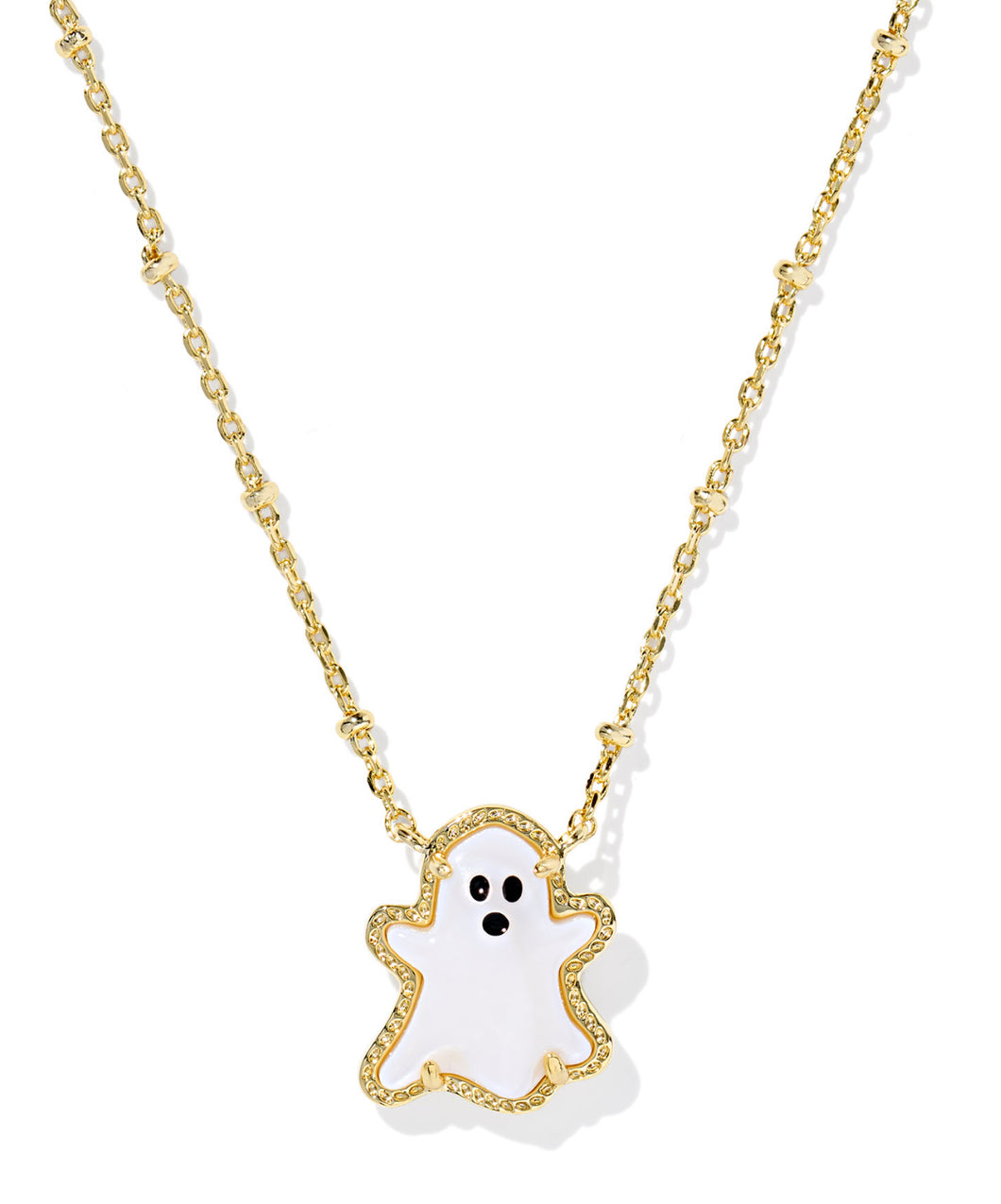 Kendra Scott Ghost Gold Short Pendant Necklace in White Mother of Pearl