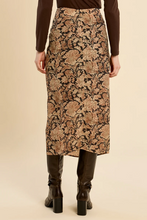 Load image into Gallery viewer, Athena Woven Midi Skirt in Black &amp; Brown Mix
