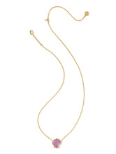 Load image into Gallery viewer, Kendra Scott Brynne Shell Gold Pendant Necklace in Purple Iridescent Abalone Illusion
