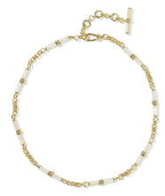 Load image into Gallery viewer, Bree Beaded Gold Link Chain Necklace in Ivory Mother-of-Pearl
