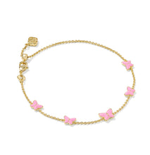 Load image into Gallery viewer, Kendra Scott Lillia Gold Delicate Bracelet in Pink Enamel
