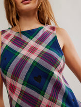 Load image into Gallery viewer, Carven Plaid Mini Dress in Berry Combo
