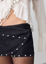 Load image into Gallery viewer, Low Rider Studded Suede Wrap Short in Black
