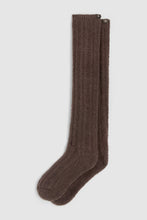 Load image into Gallery viewer, CozyChic Pointelle Knee High Socks in Umber
