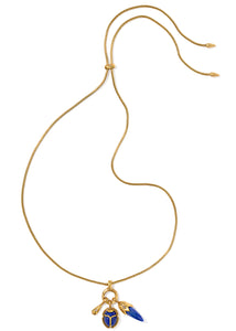Kendra Scott Catherine Vintage Gold Charm Necklace in Blue Lapis