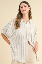Load image into Gallery viewer, Oversized Striped Blouse in Ivory
