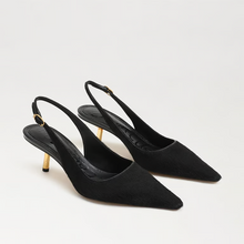 Load image into Gallery viewer, Bianka Gilded Slingback Pump in Black Brahma Hair
