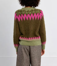 Load image into Gallery viewer, Tamara Knit Sweater in Olive &amp; Hot Pink
