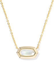 Load image into Gallery viewer, Kendra Scott Elisa Bezel Gold Pendant Necklace in Ivory MOP
