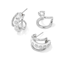 Load image into Gallery viewer, Kendra Scott Jane Silver Convertible Huggie Earring in White Enamel

