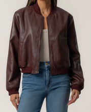 Load image into Gallery viewer, Steph Bomber Jacket in Bordeaux
