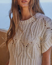 Load image into Gallery viewer, Knit Crochet Round Neck Sweater in Taupe
