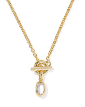 Load image into Gallery viewer, Kendra Scott Mini Elisa Toggle Gold Pendant Necklace in Ivory MOP
