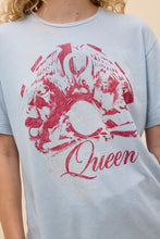 Load image into Gallery viewer, Queen Best Friend Burnout BF Tee in Powder Blue
