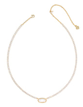 Load image into Gallery viewer, Kendra Scott Elisa Gold Tennis Necklace in Ivory Mother of Pearl
