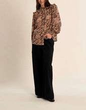 Load image into Gallery viewer, Athena Woven Shirt in Black &amp; Brown Mix
