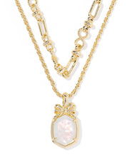 Load image into Gallery viewer, Kendra Scott Daphne Bow Gold Multi Strand Necklace in Ivory Illusion
