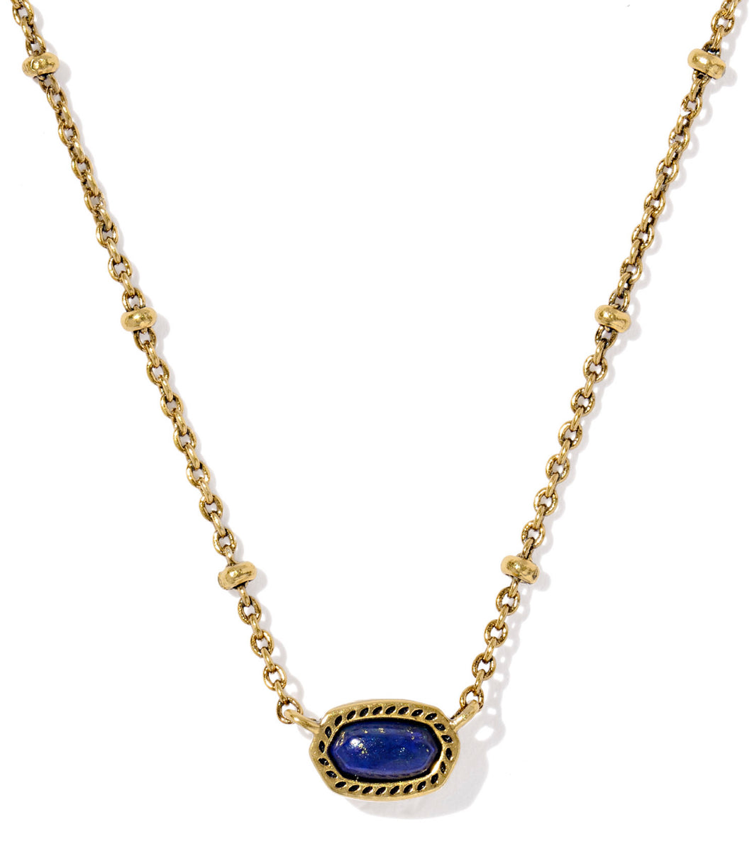 Kendra Scott Mini Elisa Vintage Gold Satellite Necklace in Blue Lapis