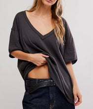 Load image into Gallery viewer, Nina V-Neck Tee in Black
