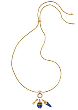 Load image into Gallery viewer, Kendra Scott Catherine Vintage Gold Charm Necklace in Blue Lapis
