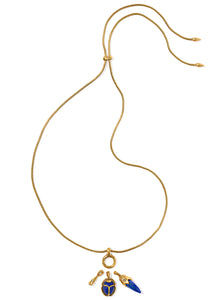 Kendra Scott Catherine Vintage Gold Charm Necklace in Blue Lapis
