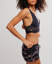 Load image into Gallery viewer, Petal Party Plunge Bralette in Black
