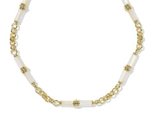 Load image into Gallery viewer, Bree Beaded Gold Link Chain Necklace in Ivory Mother-of-Pearl
